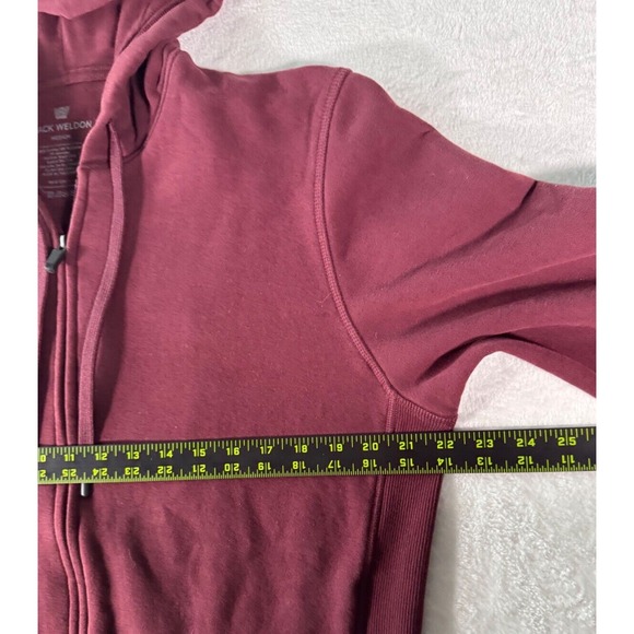 Mack Weldon Hoodie Medium Mens Maroon Sweatshirt Full Zip Jacket Everyday Casual - Picture 8 of 16